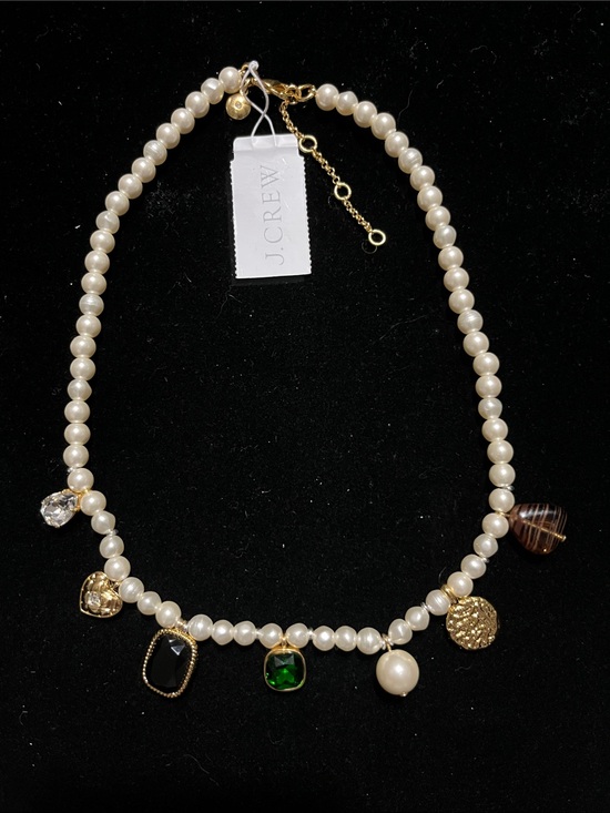 J. Crew Jewelry - J. Crew Ivory Pearl Necklace with Gold and Multicolor Charms